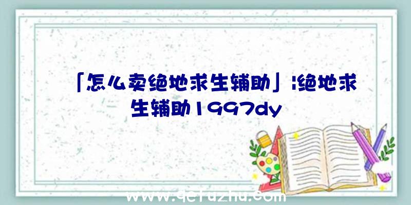 「怎么卖绝地求生辅助」|绝地求生辅助1997dy